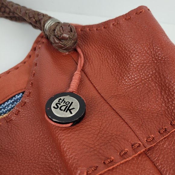 The Sak Indio Sierra Tote Brown Red Leather Large Hobo Bag - Picture 2 of 13